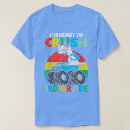 Kids I'm Ready To Crush 3rd Grade Dino Monster Tru T-shirt (Design voorkant)