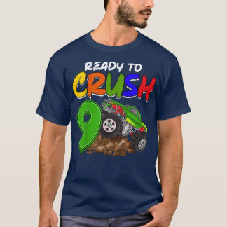 Kids I'm Ready To Crush 9 Monster Truck T-Rex Birt T-shirt
