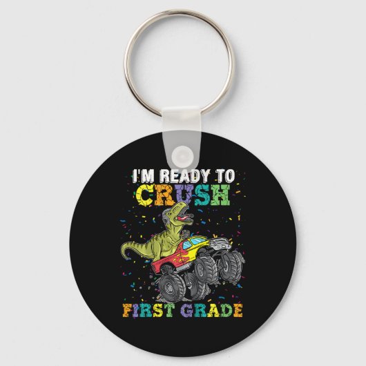 Kids I'm Ready To Crush First Grade Monster Truck  Sleutelhanger (Voorkant)