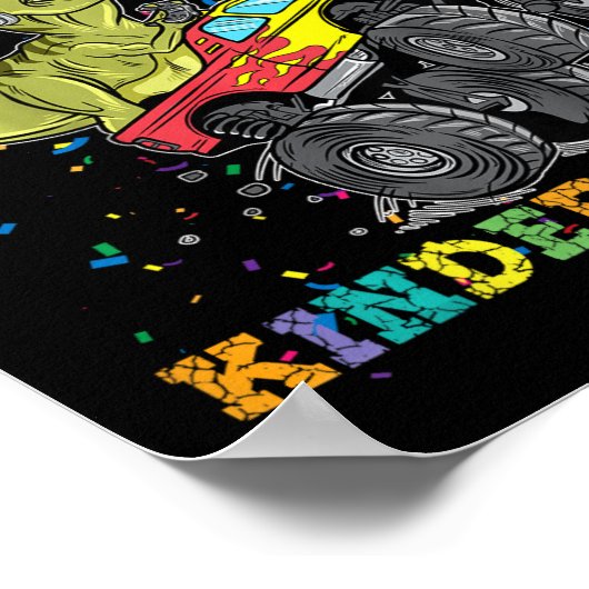 Kids I'm Ready To Crush Kindergarten Monster Truck Poster (Hoek)