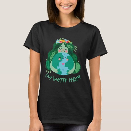 Kids Im With Her Earth Day Pro Save Environment To T-shirt (Voorkant)