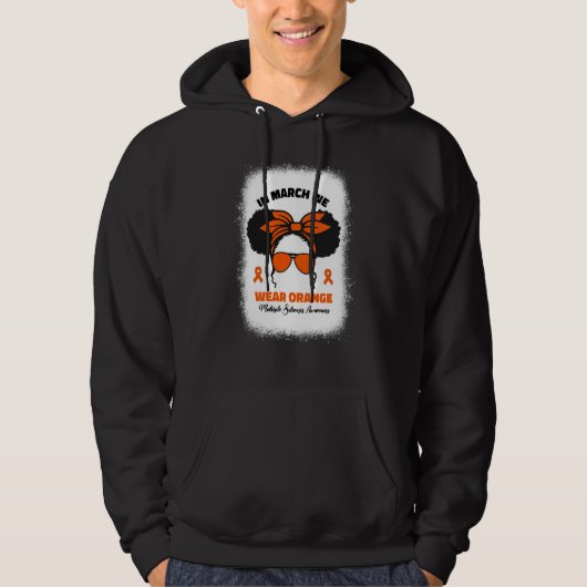 Kids In March We Wear Orange Ms Multiple Sclerosis Hoodie (Voorkant)