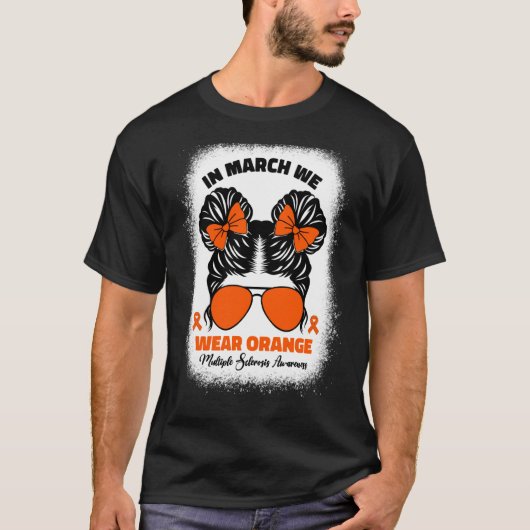 Kids In March We Wear Orange Ms Multiple Sclerosis T-shirt (Voorkant)