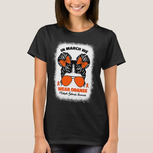 Kids In March We Wear Orange Ms Multiple Sclerosis T-shirt (Voorkant)