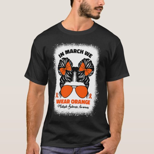 Kids In March We Wear Orange Ms Multiple Sclerosis T-shirt (Voorkant)