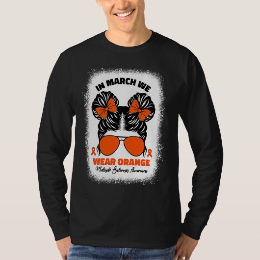 Kids In March We Wear Orange Ms Multiple Sclerosis T-shirt (Voorkant)
