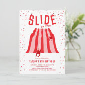 Kids Indoor Playground Red Birthday Party Kaart (Staand voorkant)