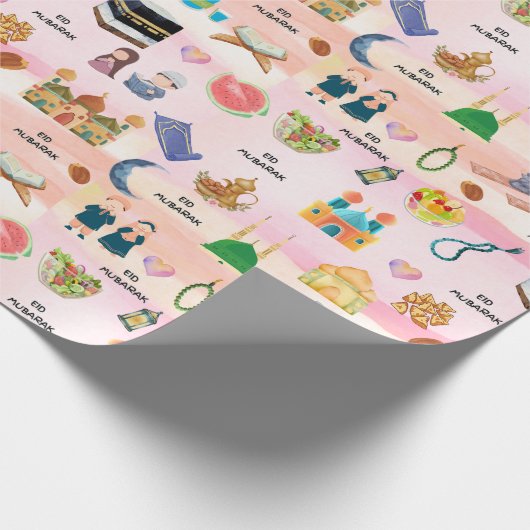 Kids Islamic Gift Wrap – Colourful Eid & Ramadan Cadeaupapier (Hoek)