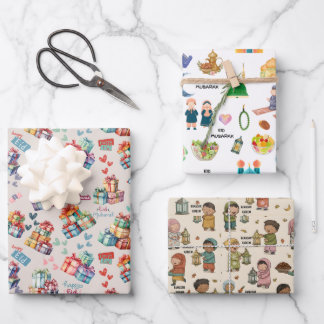 Kids Islamic Gift Wrap – Colourful Eid & Ramadan Inpakpapier Vel