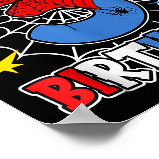 Kids Its My 3rd Birthday Spider Theme Party 3 Year Poster (Hoek)