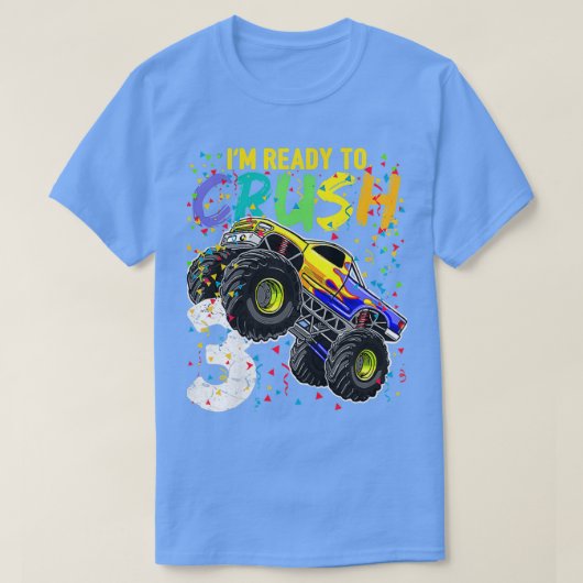 Kids Ix27m Ready to Crush 3 Monster Truck 3rd Birt T-shirt (Design voorkant)