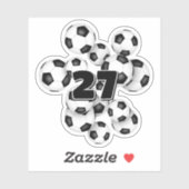 kids jersey number on group of soccer balls sticker (Vel)