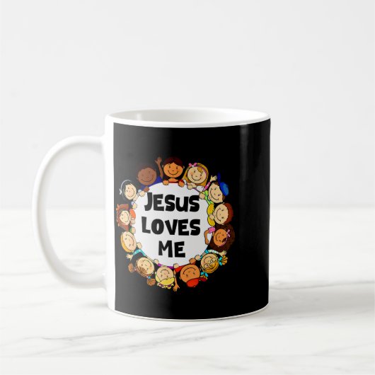 Kids Jesus Loves Me Cute Christian Faith Girl Boy Koffiemok (Links)