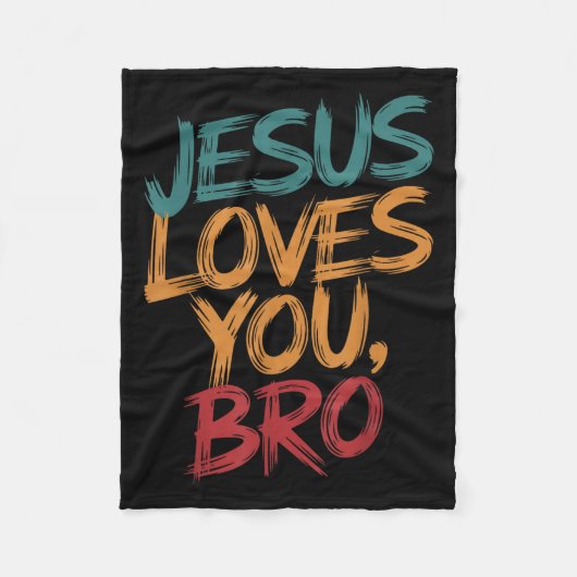 Kids Jesus Loves You Bro Funny Christian Boys Todd Fleece Deken (Voorkant)