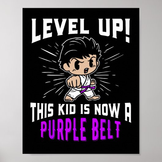 Kids Karate Uniform Purple Belt Award T Shirt Gift Poster (Voorkant)
