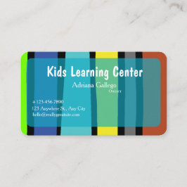 kids leaning center  Business card (editable) Visitekaartje