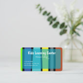 kids leaning center  Business card (editable) Visitekaartje (Staand voorkant)