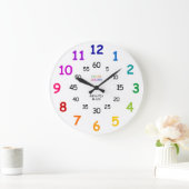Kids Learn to Tell Time Rainbow Classroom Wall Grote Klok (Huis)