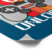 Kids Level 6 Unlocked Video Game 6th Birthday Poster (Hoek)