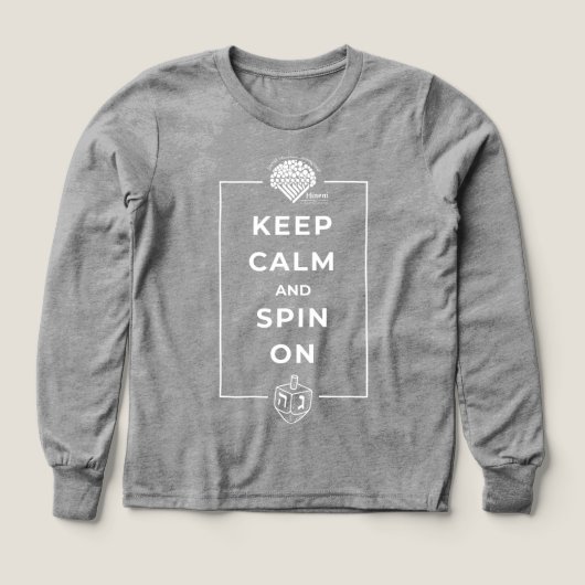 Kids' Long-Sleeve Hanukkah Shirt - Keep Calm and (Voorkant)