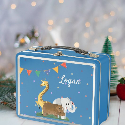 kids lunch boxes safari animals