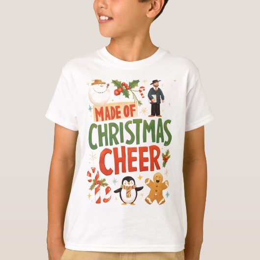 Kids Made of Christmas Cheer Festive T-Shirt (Voorkant)