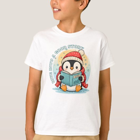 Kids' Magical Storytime Penguin Adventure Cotton T T-shirt (Voorkant)