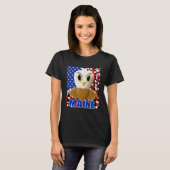Kids Maine Bald Eagle  Proud American Flag Boys Gi T-shirt (Voorkant volledig)
