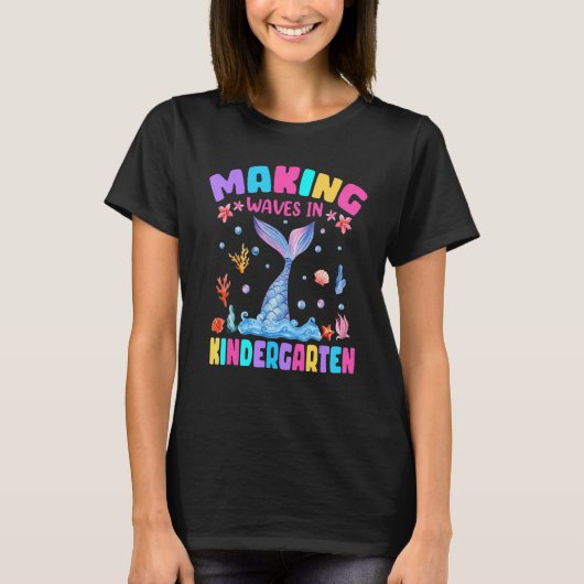 Kids Making Magical Waves In Kindergarten Mermaid  T-shirt (Voorkant)