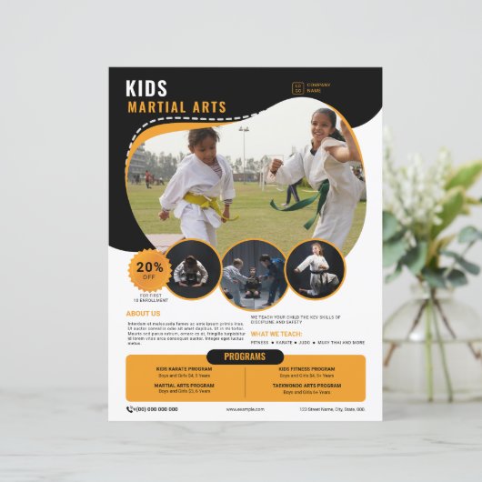 Kids Martial Arts Flyer Sjabloon (Staand voorkant)
