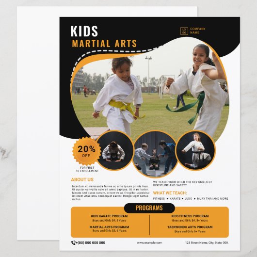 Kids Martial Arts Flyer Template (Voorkant / Achterkant)