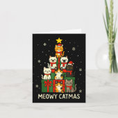 Kids Men Women Meowy Catmas Funny Christmas Cats C Kaart (Voorkant)