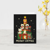 Kids Men Women Meowy Catmas Funny Christmas Cats C Kaart (Gele Bloem)