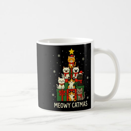 Kids Men Women Meowy Catmas Funny Christmas Cats C Koffiemok (Rechts)