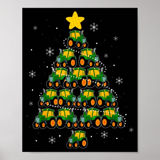 Kids Men Women Tractor Christmas Tree Farmer Xmas  Poster (Voorkant)