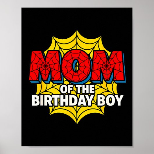 Kids Mom Of The Birthday Boy Sder Theme Party Matc Poster (Voorkant)