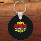 Kids Mom Of The Birthday Boy Sder Theme Party Matc Sleutelhanger (Voorkant)