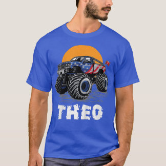 Kids Monster Truck Name Theo Car Gift T-shirt