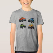 Kids Monster Truck T-Shirt with Custom Name (Voorkant)