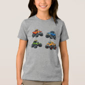 Kids Monster Truck T-Shirt with Custom Name (Voorkant)