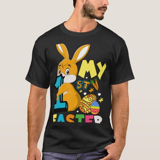 Kids My 1st Easter Bunny Christian Easter Day T-shirt (Voorkant)
