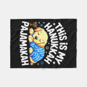 Kids My Hanukkah Pajamas Pajamakah Puppy Hanukkah  Fleece Deken (Voorkant (Horizontaal))