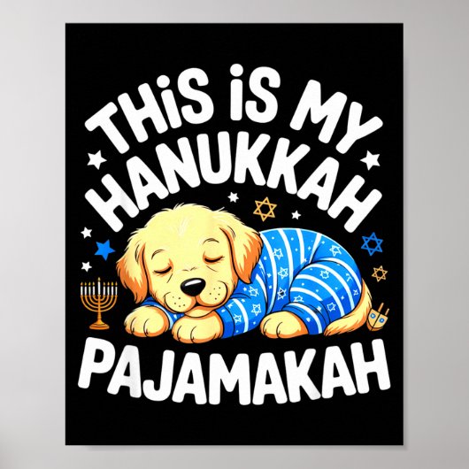 Kids My Hanukkah Pajamas Pajamakah Puppy Hanukkah  Poster (Voorkant)