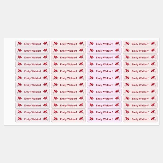 Kids' Name Clothing School Labels with Hearts (Vel)