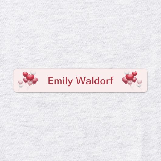 Kids' Name Clothing School Labels with Hearts (Design 2)