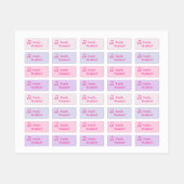 Kids' Name Clothing School Labels with Pink Note (Vel)