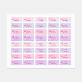 Kids' Name Clothing School Labels with Pink Note
