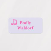Kids' Name Clothing School Labels with Pink Note (Design 2)