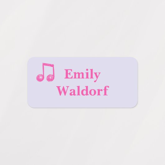 Kids' Name Clothing School Labels with Pink Note (Design 2)