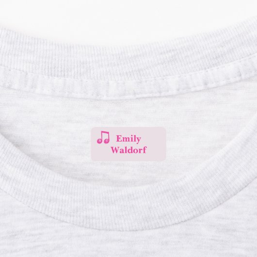 Kids' Name Clothing School Labels with Pink Note (Aangebracht)